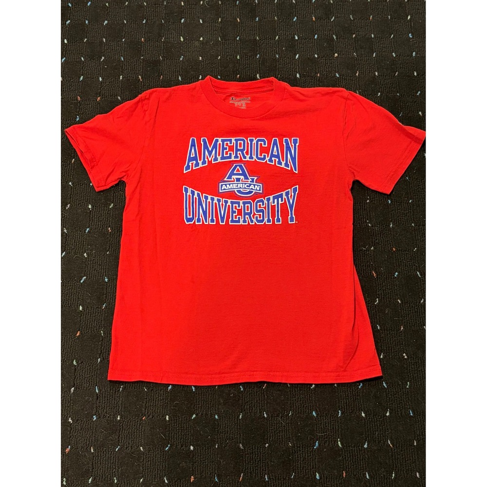 Champion American University Eagles Red T-Shirt Youth XL Unisex Collegiate Tee